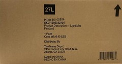 Hampton Bay Mullins 6.75 in. 1-Light Coal Mini Pendant Hanging Light