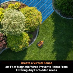 LawnMaster OcuMow™ VBRM601YCM Perimeter Wire Free Robot Lawn Mower Cuts Small