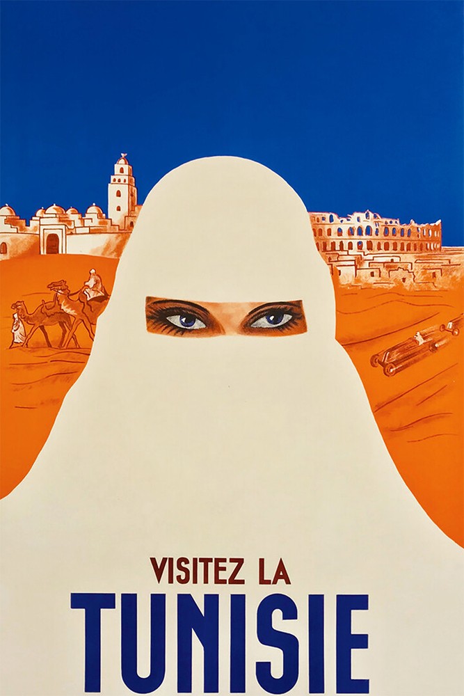 Tunisia Arab Women Veil 1966 Vintage Wall Art Home Decor – POSTER 20×30