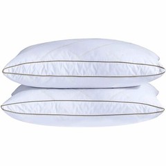 2PCS Medium Firm Feather Pillows for Sleeping Oval Gusseted Down Pillows