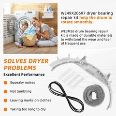 WE49X20697 GE Dryer Bearing Kit Contains WE3M26 WE9M30 WE12M29 WE1M1067 WE1M504
