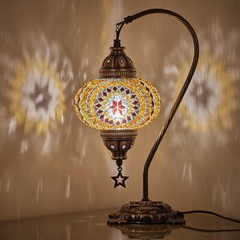 Turkish Moroccan Mosaic Bohemian Colorful Table Bedside Lamp Light Lampshade