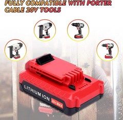 2PACK for PORTER CABLE 20V 20 Volt Lithium Battery /Charger Max PCC680L PCC685L