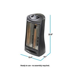 Comfort Zone Infrared Quartz Tower Space Heater with Adjustable Thermostat