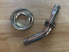 Porcher Reprise Shower Arm & Flange, Polished Nickel, Model M962205-0080A