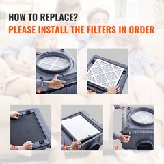 5 Pack Active Carbon Pre Filter Replacement Stage 1 VEVOR Air Scrubber & BlueDri