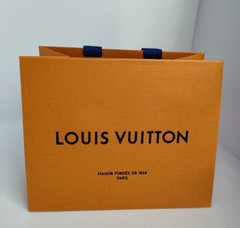 LOUIS VUITTON 8.5” x 7” X 4.5” Authentic Paper Shopping Tote Bag Small Orange