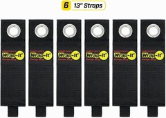 Extended Use Heavy-Duty Storage Straps – 13-Inch for Cables & Hoses – 6 Pack