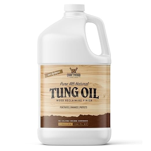 Tung Oil – Biodegradable – All Natural – Premium Wood Finishing Oil – 1 Gallon –
