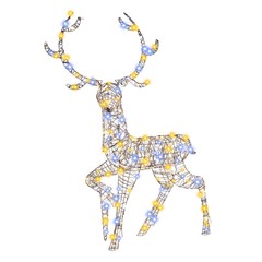 4.6 FT Pre-Lit Christmas Reindeer w/170 Bright LED Lights Zip Ties Ground Stakes