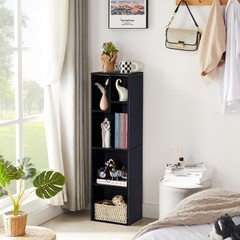 42.2in Bookcase 4 Tier 5 Cube Cupboard Wooden Display Open Bookshelf Morden Unit