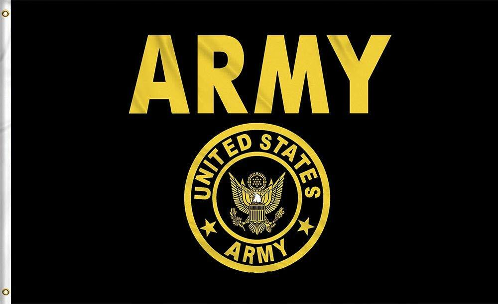 US Army Crest Flag United States Military Banner Polyester 3×5 Ft Black Flags