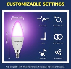 Lightinginside E12 Smart Light Bulb 60W Alexa Google SmartLife No Hub Required