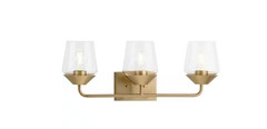 Progress Lighting Avec 24.25 in. 3-Light Brushed Gold Contemporary Bath Vanity L