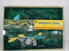 Dragonfly Lights, White Lights w/ Blue & Yellow Dragonflies, Indoor/Outdoor NOB