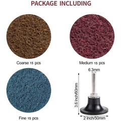 46PCS 2″ Roll Lock Sanding Discs Die Grinder Quick Change Disc Set W/ 1/4 Holder