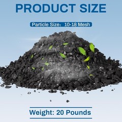 20 Lbs Bulk Activated Charcoal – Coconut Hull GAC 10-18 Mesh for Water & Air