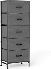 5 Drawer Dresser with Fabric Bins Sturdy Steel Frame Storage Organizer Chest