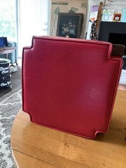 Set of 2 MCM Ethan Allen Stacking Footstools Stools Red & Green-15.75×9.75”!