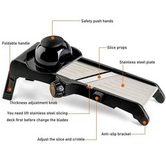 Adjustable Mandoline Food Slicer – Stainless Steel Kitchen Potato, Carrot, Onion