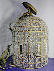 VTG Style Crystal French Country Birdcage Pendant Light 14″ Tall 9.5″ Diameter