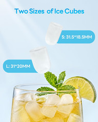 Ice Makers Countertop, 26.5Lbs/24H Ice Machine with 2 Sizes Bullet Ice, 9 Ice Cu