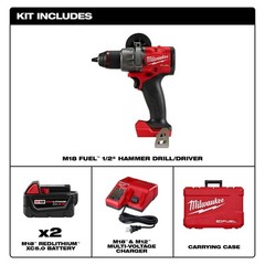 Milwaukee 2904-22 M18 FUEL 1/2″ Hammer Drill/Driver Kit