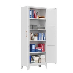 Freestanding Kitchen Pantry Storage Cabinet 3 Adjustable Shelves Metal Cupboards