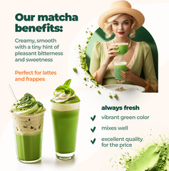 Culinary Grade Organic Japanese Matcha Green Tea Powder Unsweetened 100g