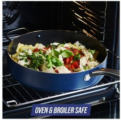 Blue Diamond 5QT Ceramic Nonstick Jumbo Sauté Pan with Lid – Toxin-Free, Dishwas