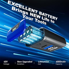 40V 6.0Ah Replacement Lithium Battery for Kobalt KB540-06 KB440-06 KB440-03 40V