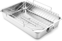 Extra Large Stainless Steel Turkey Roaster with Detachable Rack 23.6″x15.7