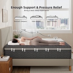 12 Inch Full Queen King Mattress In a Box Dual Zone Firm Soft Memory Foam Hybrid