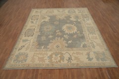 Gray Oushak Turkish Area Rug 8×10 Hand-knotted Wool Oriental Carpet for Any Room