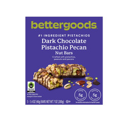 bettergoods Dark Chocolate Pistachio & Pecan Nut Bars, 1.4 oz Bars (5 Count)