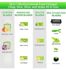 16 in 1 Vegetable Fruit Chopper Cutter Food Onion Veggie Dicer Slicer Kitchen US
