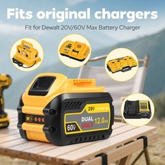 2X 12.0Ah Battery For DEWALT 20V 60V For DCB612 FLEXVOLT Li-Ion Battery DCB609-2