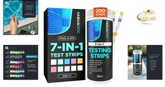 AquaDoc 7-in-1 Pool & Spa Strips 200 Count Water Testing Kit
