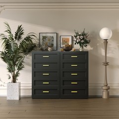 Metal Dresser for Bedroom Black 5 Drawer Closet Dresser Storage