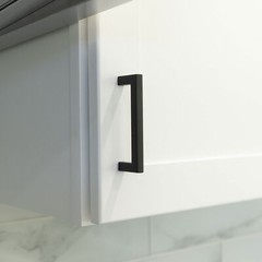 Matte Black Square Modern Cabinet Handles Pulls Kitchen Drawer Stainless Steel