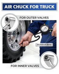 Reliable Tire Inflator with 1.0 Count Set, Brass Construction and Accurate Gauge
