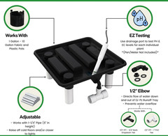 Runoff Trays 15.5in Garden Flood and Drain Plant Base with PVC Legs and Drain