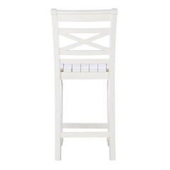 Home Square 24.25″ Wood Counter Stool in White Finish – Set of 2