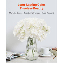 9.8 In. White Faux Bridal Shower with Stems, Artificial Flowers, 65-Pieces Real