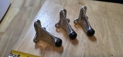 NOS VTG Lot 3 Satin Nickel Wall Door Stops Heavy Duty Commercial Rubber Bumper
