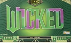 Wicked Lighted Wall Sign Letter Shape, Horizontal, Green Purple White Plastic
