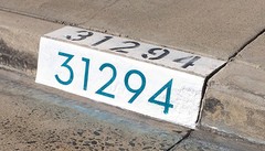 Modern Curb House Number Stencil; 4″, Mid Century, Palm Springs, Neutra, Atomic