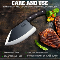 Animas Forge Dynamite Cleaver 8” Hand Forged High Carbon Steel Knife in Wood Box