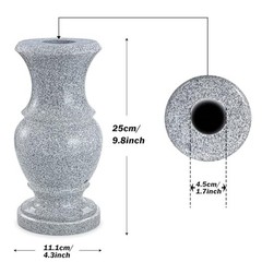 Cemetery Memorial Flower Vase with Drain Holes, 2 Pack, 9.8 in