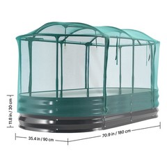 Uimoso Galvanized Steel Raised Garden Bed 6x3x1ft Oval Planter withSelf-Watering